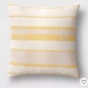 Oversized Woven Striped Throw Pillow Neutral/Yello